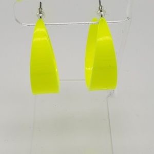 NEW Neon Yellow Hoop Earrings